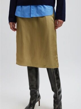 Tibi The Slip Skirt in Champagne